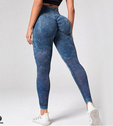 QK Women Leggings Washing Yoga pants Bubble Butt Push Up Fitness Legging High Waist Scrunch Tight Mujer Gym Seamless Legging