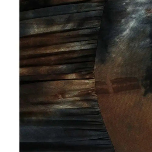 Load image into Gallery viewer, Women Tie Dye Pleated Big Size Casual Strap Dress New Square Collar Sleeveless Fashion Tide Spring Autumn 2025  1DH6611
