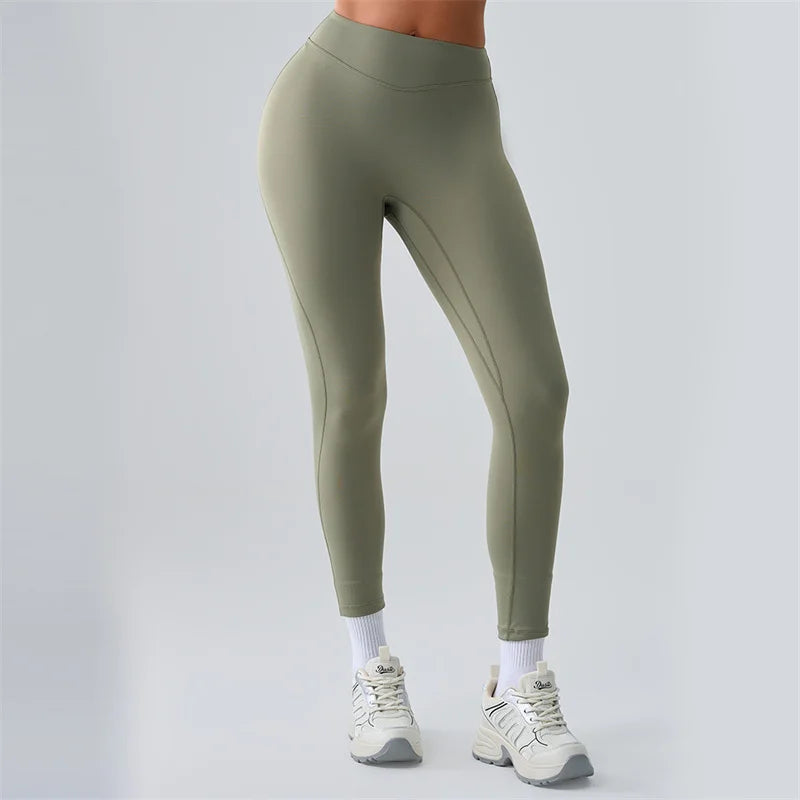Women's Seamless Leggings Side Pockets Sports High Waist Hip Lifting Tummy Control GYM Tights Workout Fitness Elastic Yoga Pants