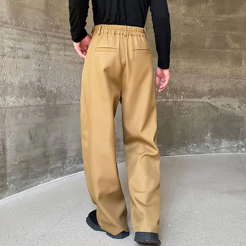 Load image into Gallery viewer, Men&#39;s Thickened Trousers Solid Color Korean Style Wide Leg Straight Leg Casual Pants Trend Autumn Winter Belt Design 9C3478
