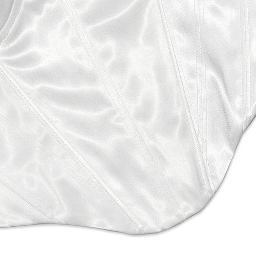 Load image into Gallery viewer, Thick Satin Bustier Corset Crop Top with Chest Pads Spaghetti Strap White Bodycon Top Summer Women Tops with Fishbone
