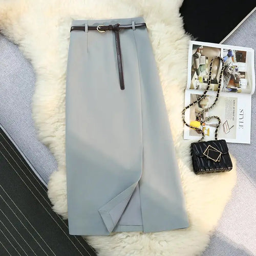 Load image into Gallery viewer, Black Blue Elegant Temperament High Waist Long Skirt Women Summer Khaki Club Party Slim Split Skirts Streetwear 2024 Fashion New
