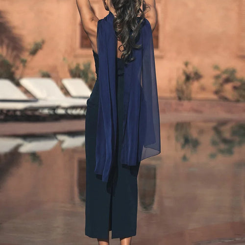 Load image into Gallery viewer, Scarf Collar Strapless Sexy Maxi Dress Women Gown Off-shoulder Sleeveless Backless Bodycon Club Party Long Dress 2025
