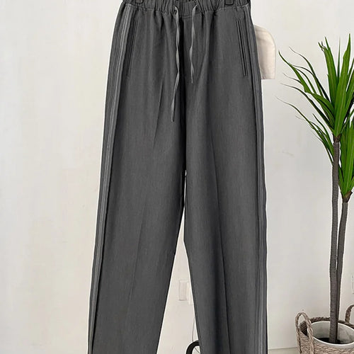 Load image into Gallery viewer, High Elastic Waist Gray Brief Long Wide Leg Pants New Loose Fit Trousers Women Fashion Tide Spring Autumn 2025 1DF1148
