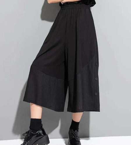 High Elastic Waist Black Striped Wide Leg Pants New Loose Fit Trousers Women Fashion Tide Spring Autumn 2025 1DF8718