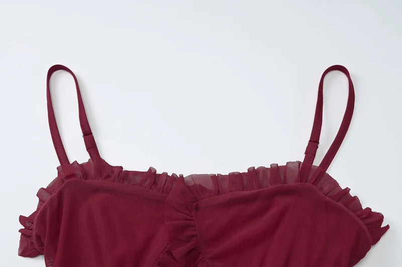 Hollow Out Backless Sexy Maxi Dress For Women Mesh Patchwork Spaghetti Strap Sleeveless Bodycon Sexy Long Dress