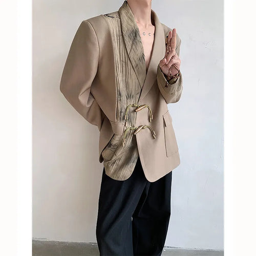 Load image into Gallery viewer, Men's Suit Coat Spring New Chinese Style Design Button Decoration Handsome Single Breasted Loose Male Clothing 9W1707
