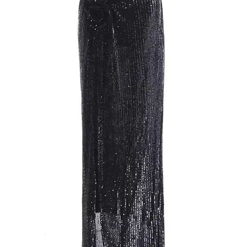 Load image into Gallery viewer, High Elastic Waist Red Sequins Flower Slit Elegant Long Half-body Skirt Women Fashion Tide New Spring Autumn 2025 1DH9121
