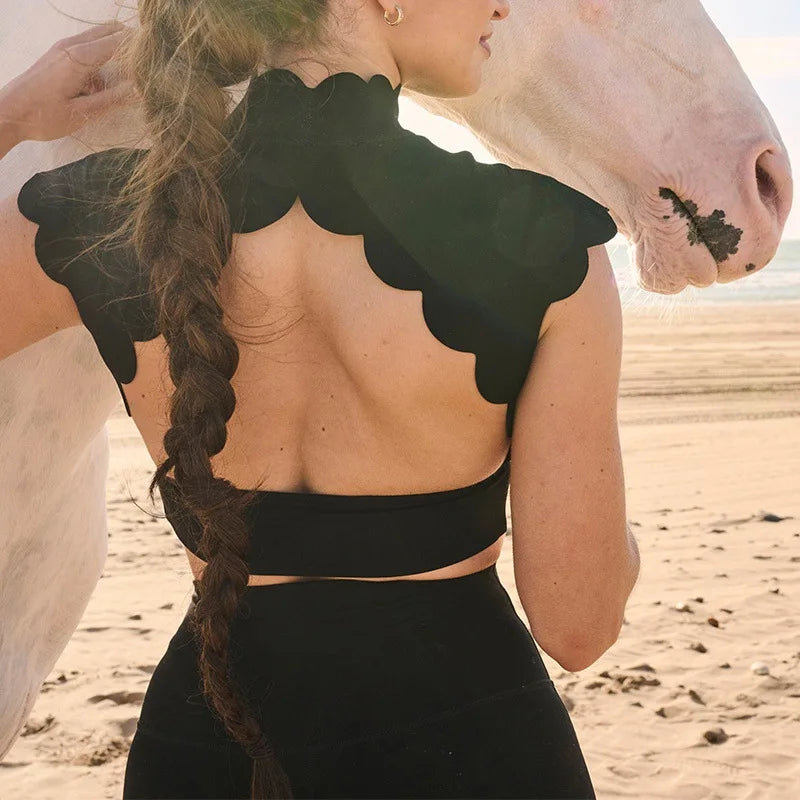 Backless Hollow-out Waistcoat Yoga Clothes High Waist Leggings Bras For Women Running Workout Fitness Sportswear