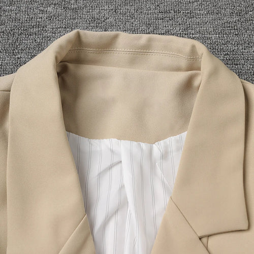 Load image into Gallery viewer, Women Khaki Double Breasted Big Size Elegant Blazer New Lapel Long Sleeve Jacket Fashion Tide Spring Autumn 2025 1DH6252
