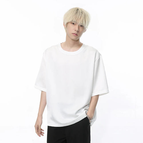 Load image into Gallery viewer, Men&#39;s Wear Loose Round Neck Short Sleeve Summer New Korean Solid Color Round Collar Pullover Top Youth Trend T-shirt 9C5507
