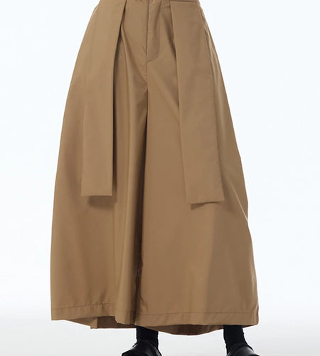 High Elastic Waist Khaki Patch Spliced Long Wide Leg Pants New Trousers Women Fashion Tide Spring Autumn 2025 1DJ1253