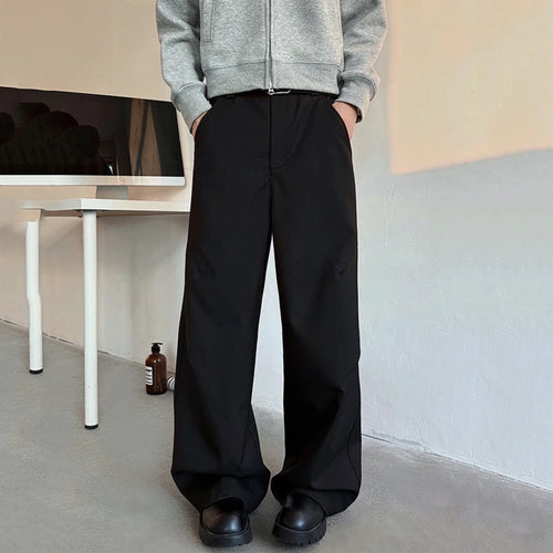 Load image into Gallery viewer, Dark Style Men&#39;s Suit Pants Solid Color Zipper Droop Pleated Loose Pockets Casual Male Trousers 2024 Four Seasons 9C8924
