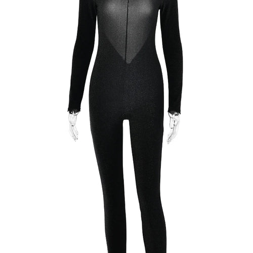 Load image into Gallery viewer, Sexy Tight Shiny Long Sleeve Jumpsuit Women Backless Skinny Elastic Slim Fit Jumpsuit Casual Charm Party Club Autumn New

