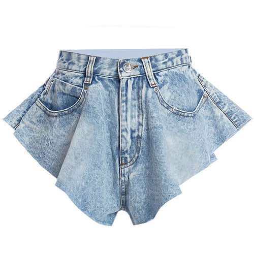 Load image into Gallery viewer, Sexy Denim Shorts For Women High Waist Solid Minimalist Fold Pleated Short Pants Female Korean Fashion Clothing
