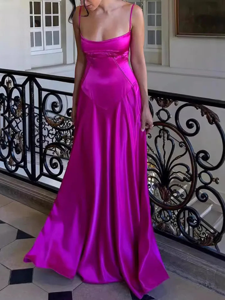 Sexy Camisole Slim Backless Long Dress For Women Elegant Sleeveless Party Club Evening Dress Summer New 2025 Vestidos