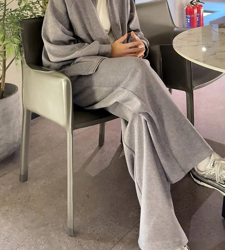 Spring Men's Two-piece Sets Stand Collar Solid Color Zipper Sweatshirt Drawstring Straight Leg Male Pants Simple 9W1192