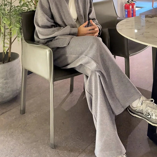 Load image into Gallery viewer, Spring Men&#39;s Two-piece Sets Stand Collar Solid Color Zipper Sweatshirt Drawstring Straight Leg Male Pants Simple 9W1192
