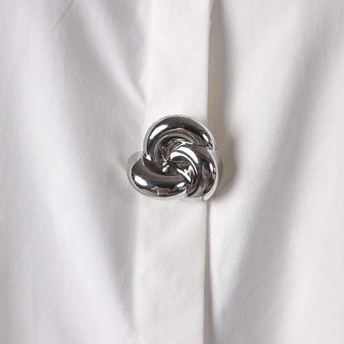 Load image into Gallery viewer, Women White Flower Button Big Size Casual Blouse New Lapel Long Sleeve Shirt Fashion Tide Spring Autumn 2025 1DJ0816
