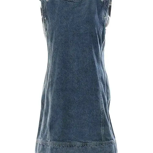 Load image into Gallery viewer, Women Blue Denim Button Many Ways Wear Dress New Round Neck Long Sleeve Loose Fit Fashion Tide Spring Autumn 2025 17A8518
