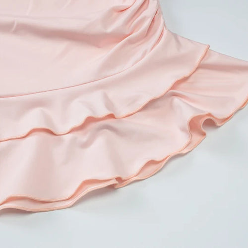 Load image into Gallery viewer, Sexy Solid Skirt Two Pieces Sets For Women Deep V-neck Neck-mounted Vest Tops And Short Skirt Sexy Two Pieces Sets
