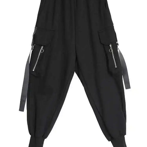 Load image into Gallery viewer, High Elastic Waist Black Pockets Zipper Harem Pants New Loose Fit Trousers Women Fashion Tide Spring Autumn 2025 1DF4688
