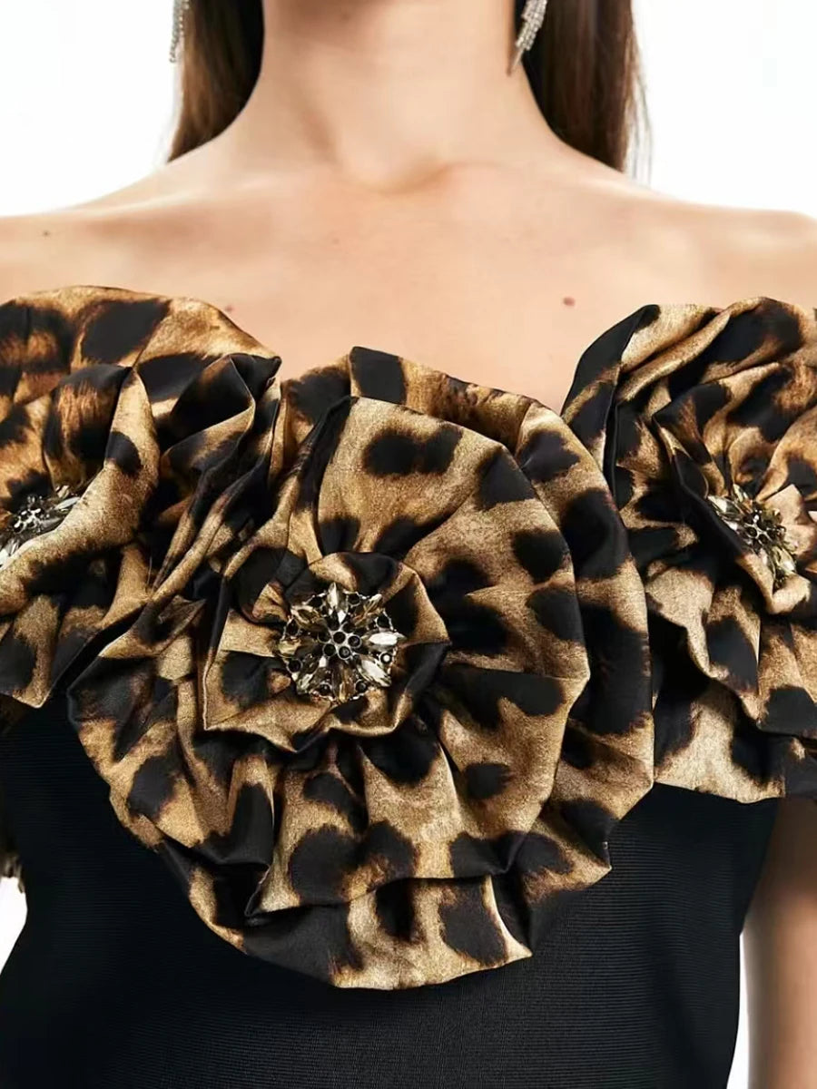 Hit Color Spliced Appliques Slimming Dresses For Womne Slash Neck Sleeveless High Waist Temperament Dress Female