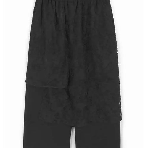 Load image into Gallery viewer, High Elastic Waist Black Lace False Two Spliced Wide Leg Pants New Trousers Women Fashion Tide Spring Autumn 2025 1DH9799
