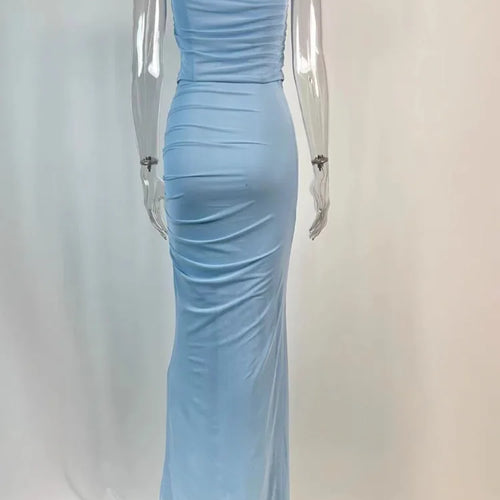 Load image into Gallery viewer, Sexy Tight Top Half Length Skirt Two-piece Set For Women Strapless High Waist Slim Set Elegant Party Club Evening Dress
