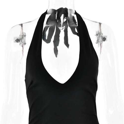 Load image into Gallery viewer, Deep V Neck Thigh High Split Maxi Dress Women Halter Sleeveless Backless Bodycon Club Party Sexy Long Dress New
