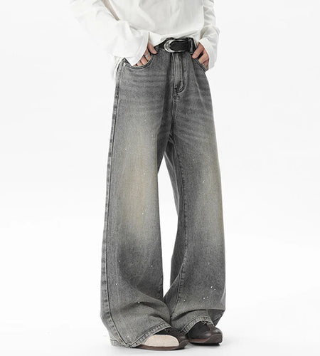 Summer New Chic Male Jeans Straight Wide Leg Men's Denim Pants 2025 Stylish Men Clothing Streetwear American Style 9W1652