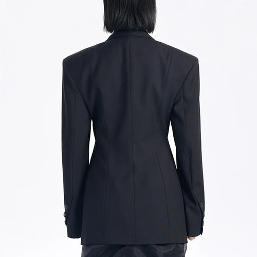 Load image into Gallery viewer, Women Black Hollow Out Elegant Single Button Blazer New V-neck Long Sleeve Jacket Fashion Tide Spring Autumn 2025 CPDB138
