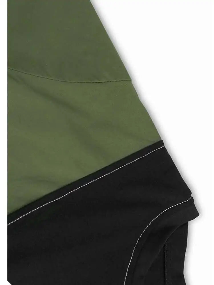 Women Black Pleated Color-block Big Size Midi Dress New Round Neck Short Sleeve Fashion Tide Spring Summer 2025 1DH5237