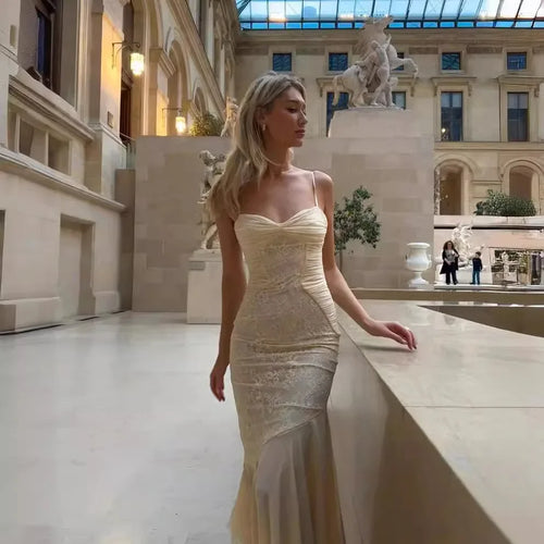 Load image into Gallery viewer, Summer Elegant Maxi Dress 2024 New Arrivals Spaghetti Strap Wedding Guest Dress Long Bodycon Party Dresses Women
