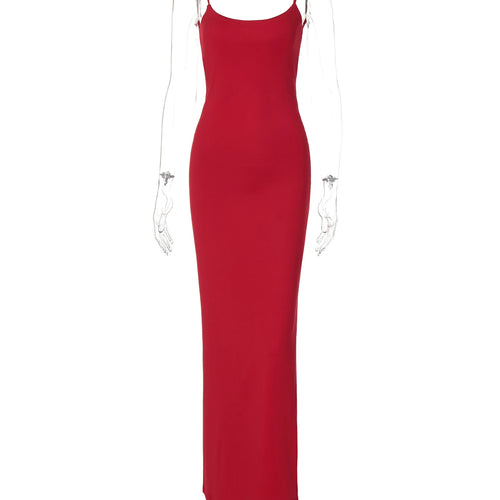 Load image into Gallery viewer, Fall Elegant Solid Slips Backless Lace Up Slit Sexy Bodycon Maxi Prom Dress Women Outfits Birthday Evening Party
