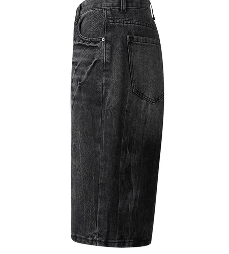 High Waist Black Denim Casual Knee Length Wide Leg Jeans New Women Trousers Fashion Tide Spring Summer 2025 CPG3271
