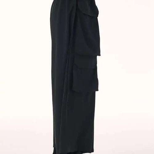 Load image into Gallery viewer, High Elastic Waist Black Pockets Casual Long Cargo Pants New Trousers Women Fashion Tide Spring Autumn 2025 1DH9216
