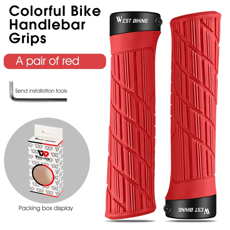 Bicycle Grips Soft Rubber MTB Road Bike Grips Shockproof Anti-Slip Handlebar Cover Colorful Cycling Handlebar Grips