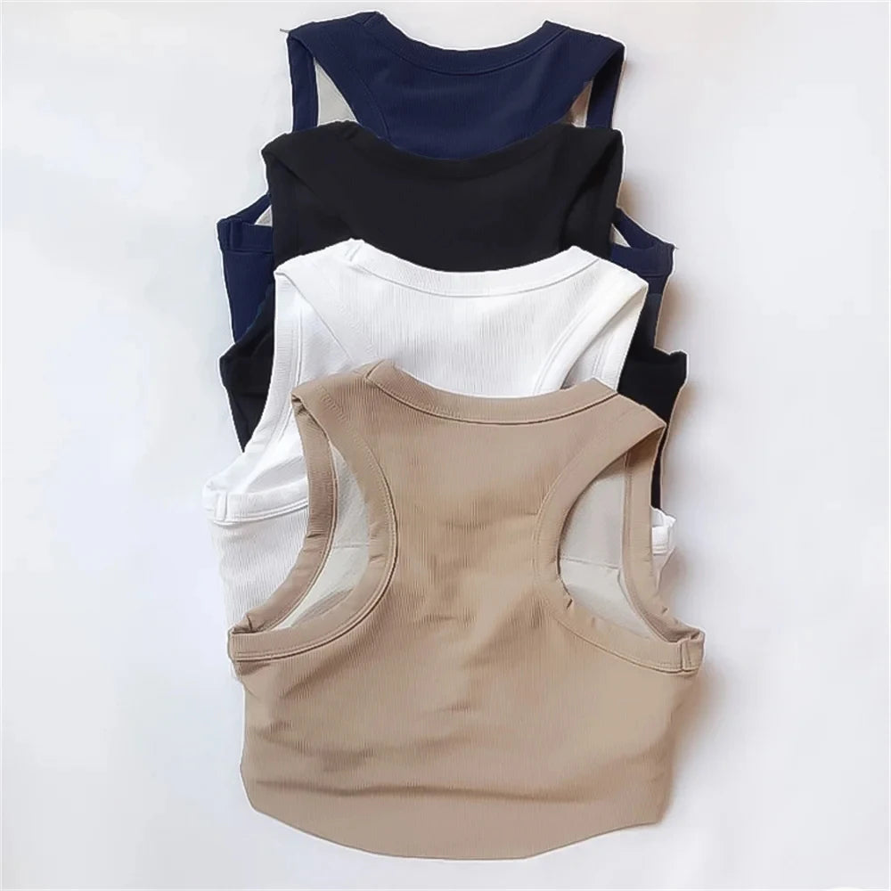 Pad Sports Bra Yoga Vest Breathable Sports Tank Top T-shirt Sleeveless Fitness For Women Gym Workout Sexy Breathable Shirt