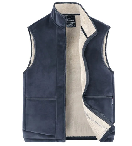 Cashmere Waistcoat Men Vest Jacket Autumn Winter Casual Sleeveless Jacket Men Warm Fleece Mens Vest Jacket Thick Men's Vest Plus