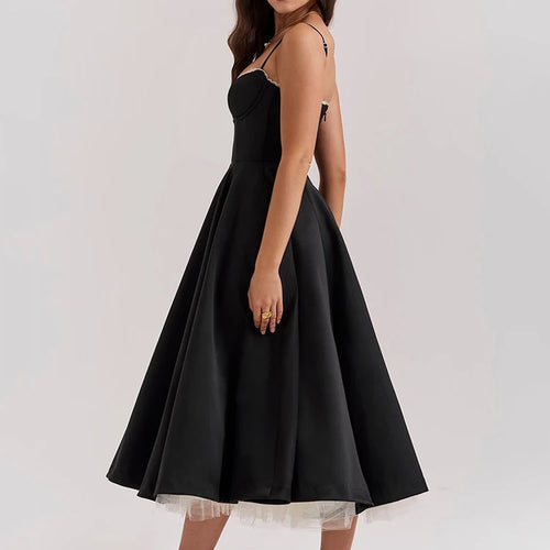 Load image into Gallery viewer, Elegant A-line Backless Sexy Midi Dress For Women Fashion Spaghetti Strap Sleeveless Loose Club Party Sexy Dress New
