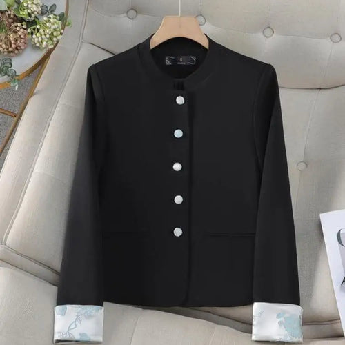 Load image into Gallery viewer, Vintage Fashion Temperament Elegant Patchwork Long Sleeve Jacket Women Festival Slim Cardigan Blazer Coat Clothing Spring Autumn
