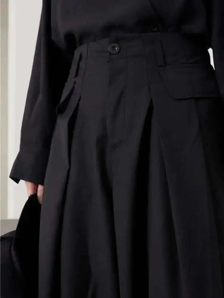High Waist Black Casual Pleated Wide Leg Harem Pants New Loose Fit Trousers Women Fashion Tide Spring Autumn 2025 1DF3978