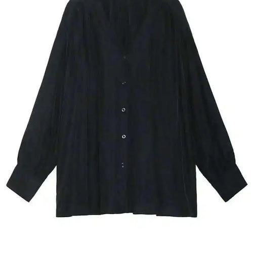 Load image into Gallery viewer, Women Black Elegant Big Size Casual Blouse New V-neck Long Sleeve Loose Fit Shirt Fashion Tide Spring Autumn 2025 1DH0656
