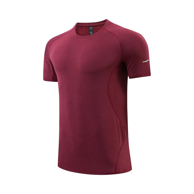 Mens Running Compression T-shirt Breathable Football Sweatshirt Tight Sportswear Fitness Short Sleeve Shirt Dry Fit Rash Guard