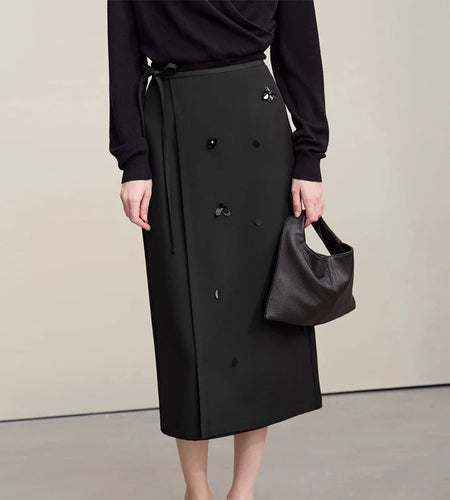 Women's Skirt 2026 Spring New Office Lady Anti-wrinkle Nail Flower Midi Skirt Elegant Versatile Women's Clothing 12621008