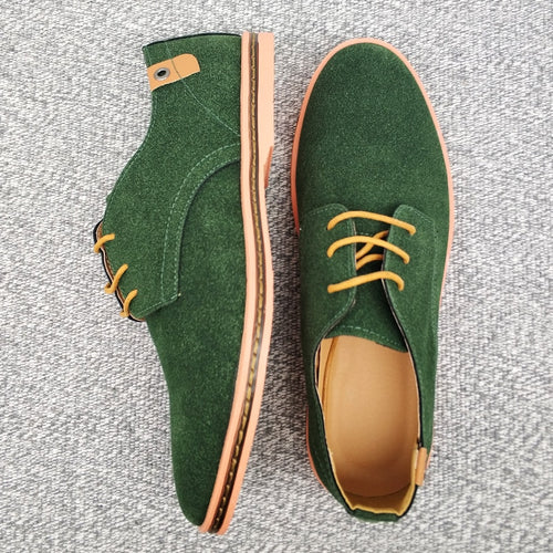 Load image into Gallery viewer, Spring Suede Leather Men Shoes Oxford Casual Shoes Classic Sneakers Comfortable Footwear Dress Shoes Large Size Flats
