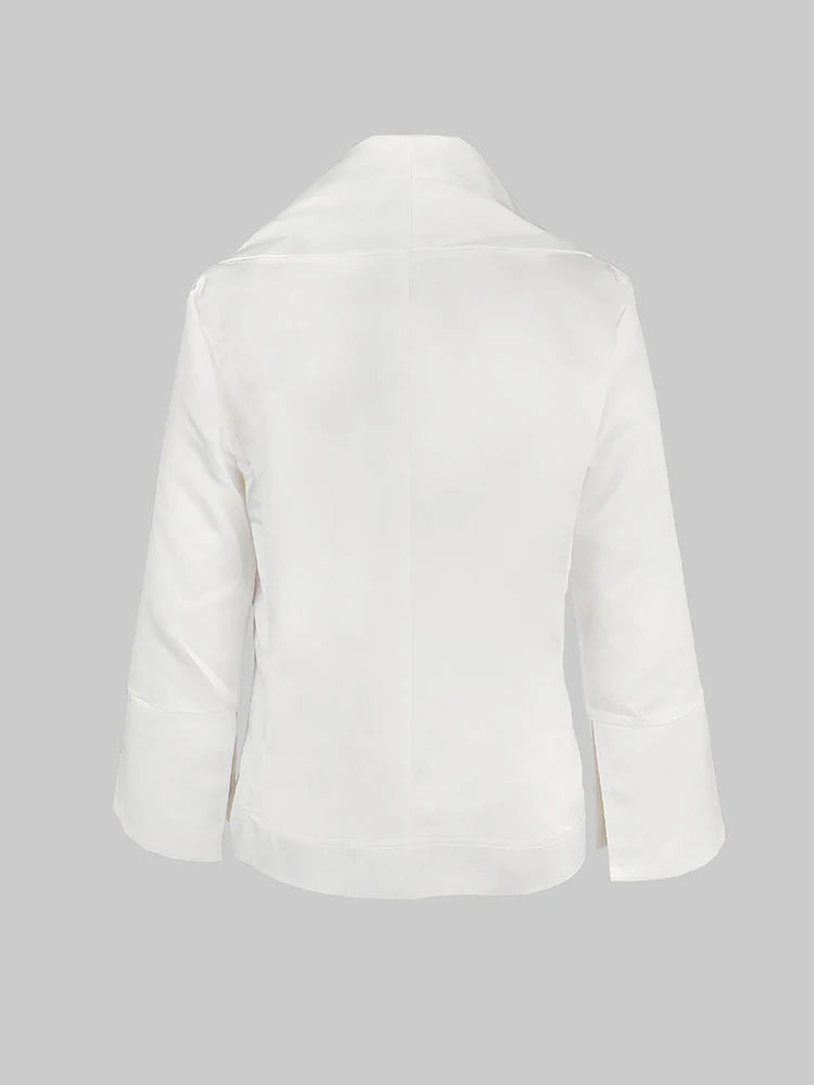 Women's shirts & blouses Summer 2024 Long Sleeves Loose Buttoned Stand Collar Office White Tops Clothes for Female