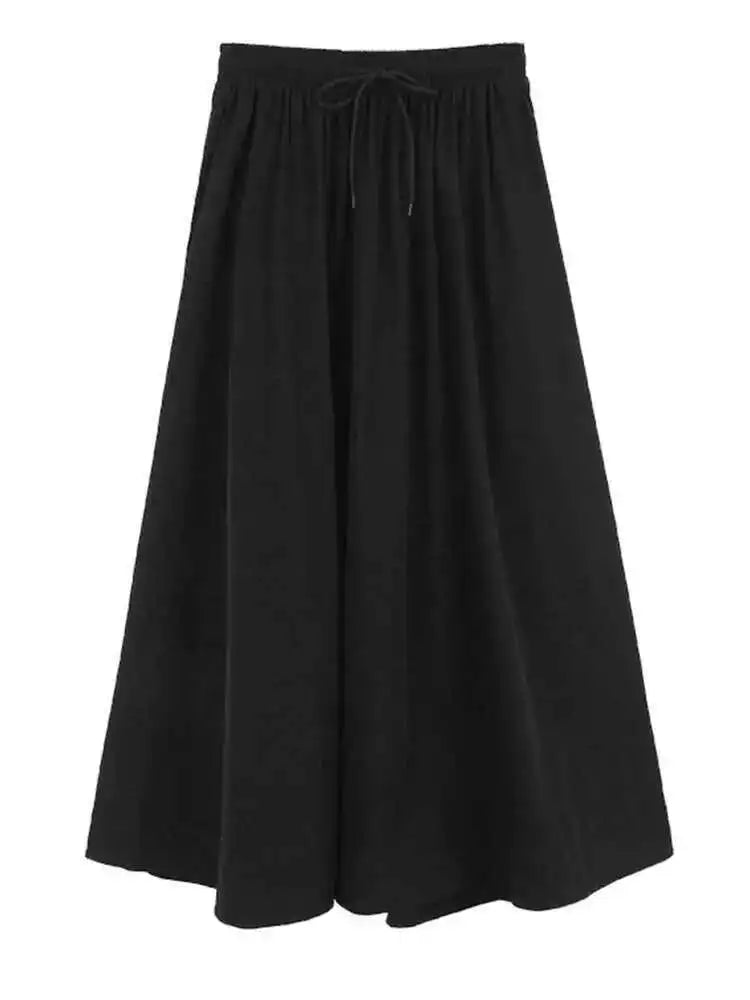 High Elastic Waist Gray Brief Long Elegant A-line Half-body Skirt Women Fashion Tide New Spring Autumn 2025 1DH6196