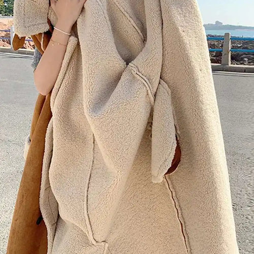 Load image into Gallery viewer, Camel Thick Big Size Long Lambswool Jacket New Stand Collar Long Sleeve Women Coat Fashion Tide Autumn Winter 2025 1DH8605
